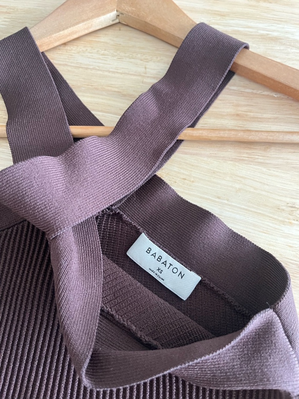 Babaton Cross-Back Ribbed Tank - Brown - Picture 2 of 3